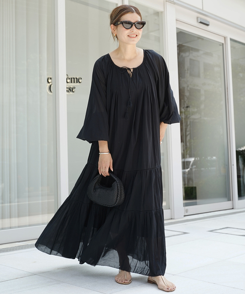 訳あり美品 Deuxieme Classe jobsドレス ワンピース ブラウン 21ss Deuxieme Classe jobs ドレス ブラウンA