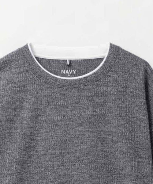 NAVY(ネイビー)の「NAVY 時短フェイクレイヤード メランジダブルクルーネック長袖Tシャツ(Tシャツ/カットソー・メンズ・ブラック/カーキ/グレー/ベージュ/ネイビー・XL/L/M/S)」の17枚目の写真