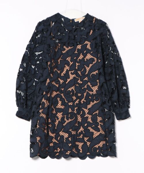 MICHAEL KORS(マイケルコース)の「ロングスリーブ レース ミニ ドレス(ワンピース・レディース・ブルー系・2/00/0/4)」の3枚目の写真