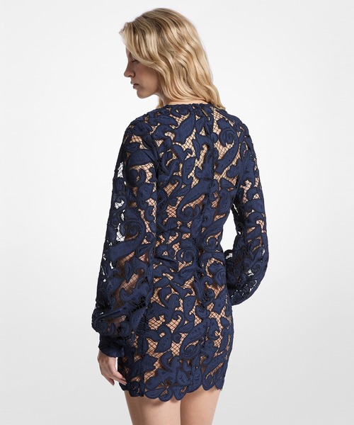 MICHAEL KORS(マイケルコース)の「ロングスリーブ レース ミニ ドレス(ワンピース・レディース・ブルー系・2/00/0/4)」の2枚目の写真