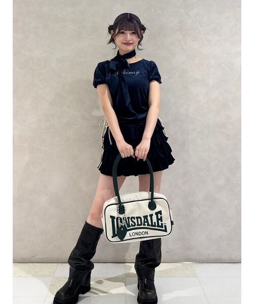 jouetie（ジュエティ）の「ベロアチョーカートップス【セットアップ対応】（Tシャツ/カットソー・レディース・ブラウン/ネイビー/グレー・MEDIUM）」の7枚目の写真