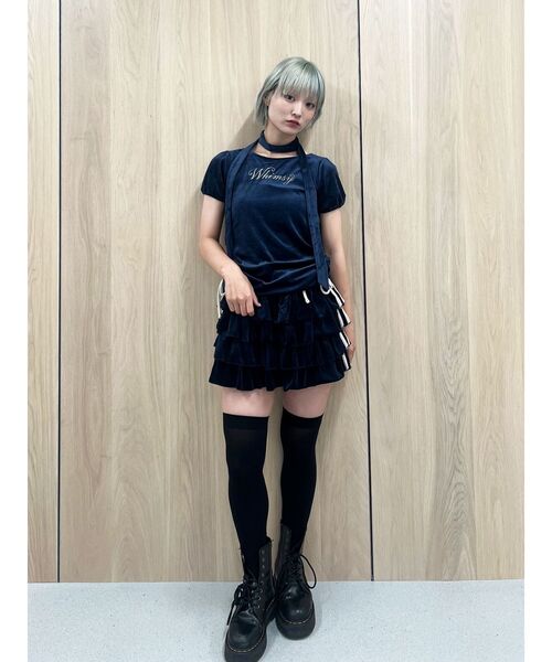 jouetie（ジュエティ）の「ベロアチョーカートップス【セットアップ対応】（Tシャツ/カットソー・レディース・ブラウン/ネイビー/グレー・MEDIUM）」の13枚目の写真