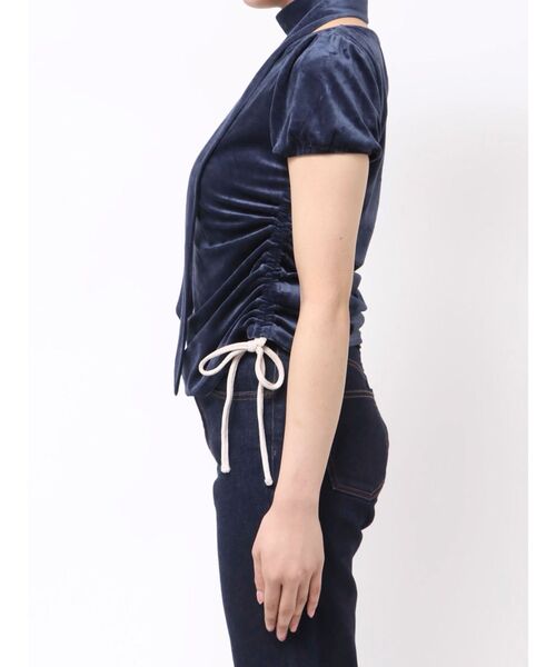 jouetie（ジュエティ）の「ベロアチョーカートップス【セットアップ対応】（Tシャツ/カットソー・レディース・ブラウン/ネイビー/グレー・MEDIUM）」の16枚目の写真