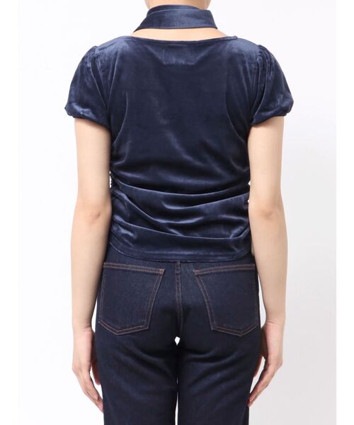 jouetie（ジュエティ）の「ベロアチョーカートップス【セットアップ対応】（Tシャツ/カットソー・レディース・ブラウン/ネイビー/グレー・MEDIUM）」の17枚目の写真