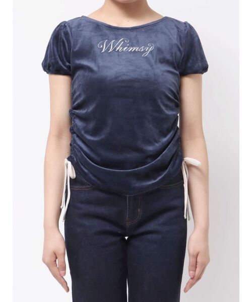 jouetie（ジュエティ）の「ベロアチョーカートップス【セットアップ対応】（Tシャツ/カットソー・レディース・ブラウン/ネイビー/グレー・MEDIUM）」の21枚目の写真