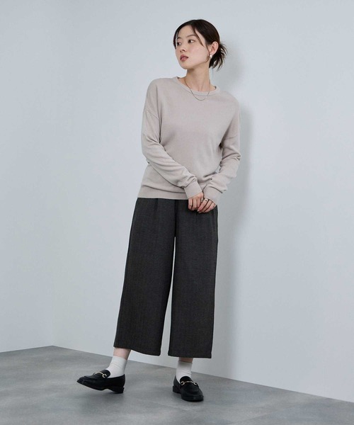 NAVY(ネイビー)の「nAvy ワイドクロップドパンツ(その他パンツ・レディース・ネイビー系/チャコールグレー/グリーン系・L/M)」の15枚目の写真