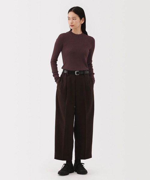 MUJI Labo（ムジラボ）の「〔MUJI Labo〕婦人　強撚コットンニット長袖プルオーバー（Tシャツ/カットソー・レディース・ブラック/オフホワイト/バーガンディー・M/L/S）」の3枚目の写真