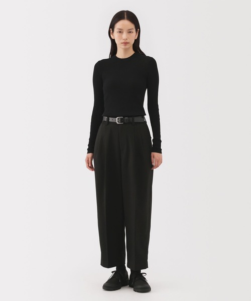 MUJI Labo（ムジラボ）の「〔MUJI Labo〕婦人　強撚コットンニット長袖プルオーバー（Tシャツ/カットソー・レディース・ブラック/オフホワイト/バーガンディー・M/L/S）」の2枚目の写真