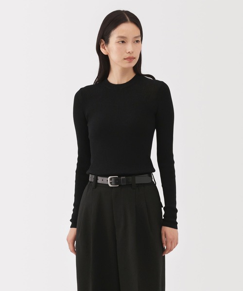 MUJI Labo（ムジラボ）の「〔MUJI Labo〕婦人　強撚コットンニット長袖プルオーバー（Tシャツ/カットソー・レディース・ブラック/オフホワイト/バーガンディー・M/L/S）」の14枚目の写真