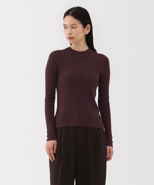 MUJI Labo（ムジラボ）の「〔MUJI Labo〕婦人　強撚コットンニット長袖プルオーバー（Tシャツ/カットソー・レディース・ブラック/オフホワイト/バーガンディー・M/L/S）」の10枚目の写真