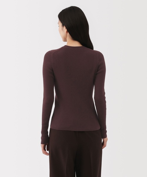 MUJI Labo（ムジラボ）の「〔MUJI Labo〕婦人　強撚コットンニット長袖プルオーバー（Tシャツ/カットソー・レディース・ブラック/オフホワイト/バーガンディー・M/L/S）」の7枚目の写真