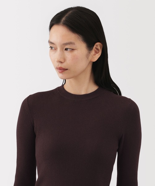 MUJI Labo（ムジラボ）の「〔MUJI Labo〕婦人　強撚コットンニット長袖プルオーバー（Tシャツ/カットソー・レディース・ブラック/オフホワイト/バーガンディー・M/L/S）」の16枚目の写真