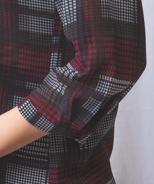 セール】【NARACAMICIE】ビッググレンチェック七分袖シャツ（シャツ