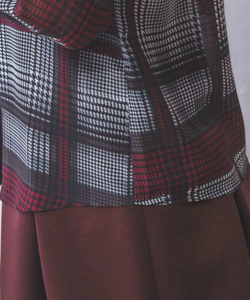 セール】【NARACAMICIE】ビッググレンチェック七分袖シャツ（シャツ