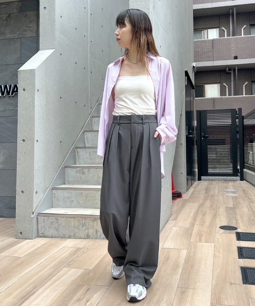 ABYS(アビス)の「【LONG丈】ツータックボリュームワイドスラックス(スラックス・レディース・ベージュ/ブラック/グレー・LARGE/MEDIUM)」の14枚目の写真