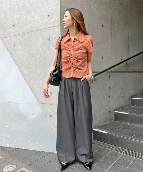 ABYS(アビス)の「【LONG丈】ツータックボリュームワイドスラックス(スラックス・レディース・ベージュ/ブラック/グレー・LARGE/MEDIUM)」の16枚目の写真