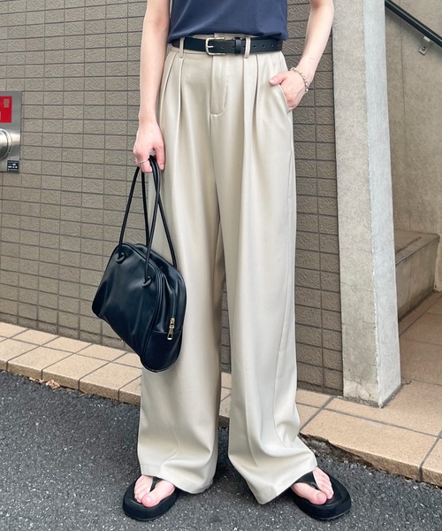 ABYS(アビス)の「【LONG丈】ツータックボリュームワイドスラックス(スラックス・レディース・ベージュ/ブラック/グレー・LARGE/MEDIUM)」の22枚目の写真