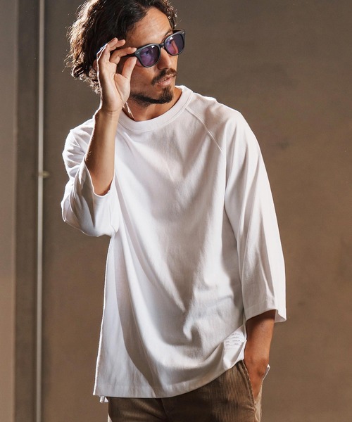 wjk reluxe(ダブルジェーケーリラックス)の「mt9879-open end yarn half sleeve cut sew ハーフスリーブカットソー(WR25W-28)(Tシャツ/カットソー・メンズ・ホワイト/サンドベージュ/ブラック・XL/L/M/S)」の5枚目の写真