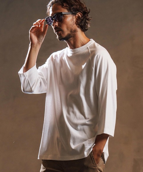wjk reluxe(ダブルジェーケーリラックス)の「mt9879-open end yarn half sleeve cut sew ハーフスリーブカットソー(WR25W-28)(Tシャツ/カットソー・メンズ・ホワイト/サンドベージュ/ブラック・XL/L/M/S)」の6枚目の写真