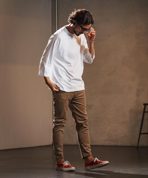wjk reluxe(ダブルジェーケーリラックス)の「mt9879-open end yarn half sleeve cut sew ハーフスリーブカットソー(WR25W-28)(Tシャツ/カットソー・メンズ・ホワイト/サンドベージュ/ブラック・XL/L/M/S)」の7枚目の写真