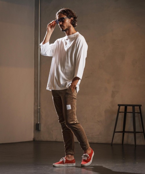 wjk reluxe(ダブルジェーケーリラックス)の「mt9879-open end yarn half sleeve cut sew ハーフスリーブカットソー(WR25W-28)(Tシャツ/カットソー・メンズ・ホワイト/サンドベージュ/ブラック・XL/L/M/S)」の9枚目の写真