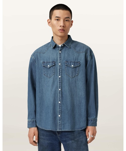 ALLSAINTS(オールセインツ)の「FENTON DENIM SHIRT | FENTON デニム シャツ(シャツ/ブラウス・メンズ・インディゴブルー・S/M/L/XS)」の4枚目の写真