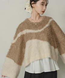 hinari(ヒナリ)のニュアンスシャギーニット(ニット/セーター)