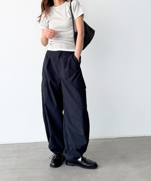 CANAL JEAN（キャナルジーン）の「リップストップワンタックワイドカーゴパンツ（カーゴパンツ・レディース・ダークネイビー/オリーブ・マルチサイズ）」の9枚目の写真