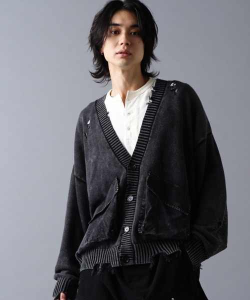 DANKE SCHON（ダンケシェーン）の「DankeSchon/ダンケシェーン/MILS KNIT CARDIGAN（カーディガン/ボレロ・メンズ・ベージュ/ブラック・M/L）」の6枚目の写真