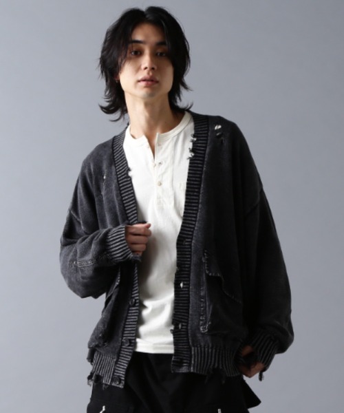 DANKE SCHON（ダンケシェーン）の「DankeSchon/ダンケシェーン/MILS KNIT CARDIGAN（カーディガン/ボレロ・メンズ・ベージュ/ブラック・M/L）」の4枚目の写真