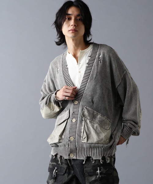 DANKE SCHON（ダンケシェーン）の「DankeSchon/ダンケシェーン/MILS KNIT CARDIGAN（カーディガン/ボレロ・メンズ・ベージュ/ブラック・M/L）」の16枚目の写真