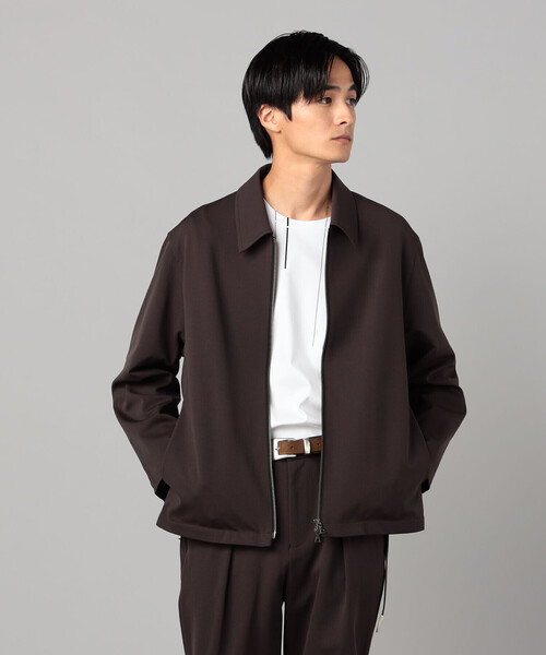 COMME CA MEN(コムサメン)の「ソロテックス レーヨンフィラメント ステンカラーブルゾン(ブルゾン・メンズ・ダークブラウン/ブラック・M/L)」の1枚目の写真