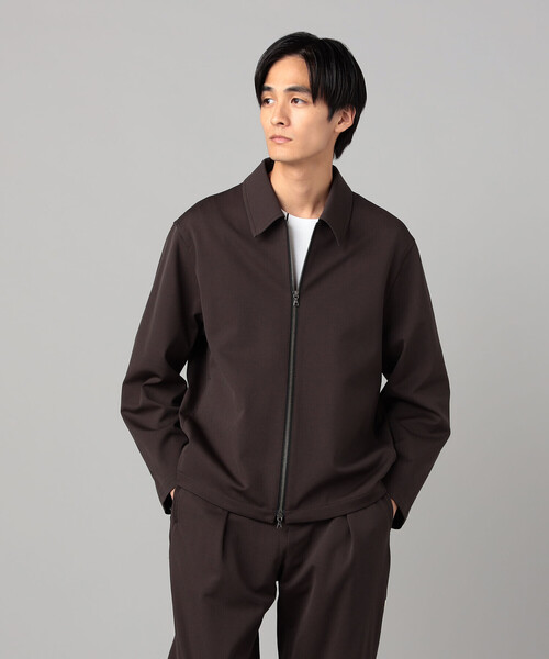COMME CA MEN(コムサメン)の「ソロテックス レーヨンフィラメント ステンカラーブルゾン(ブルゾン・メンズ・ダークブラウン/ブラック・M/L)」の14枚目の写真