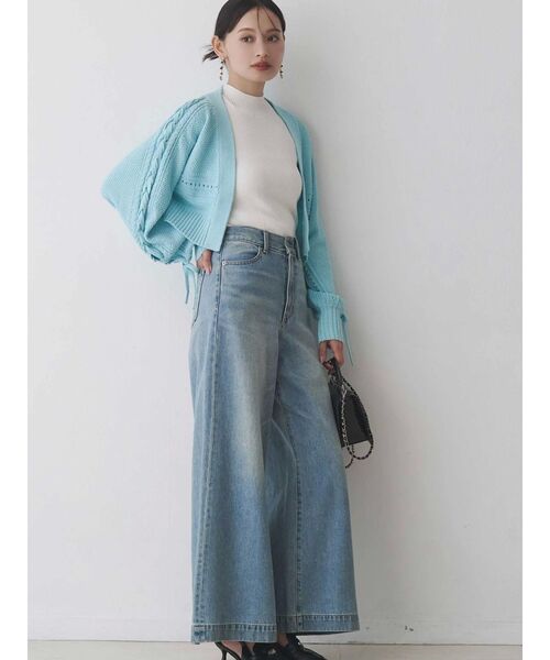 MERCURYDUO(マーキュリーデュオ)の「ショルダーレースアップカーデ(カーディガン/ボレロ・レディース・オフホワイト/ブルー/イエロー/ブラウン・FREE)」の5枚目の写真