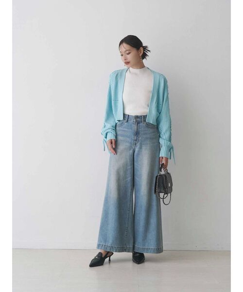 MERCURYDUO(マーキュリーデュオ)の「ショルダーレースアップカーデ(カーディガン/ボレロ・レディース・オフホワイト/ブルー/イエロー/ブラウン・FREE)」の14枚目の写真