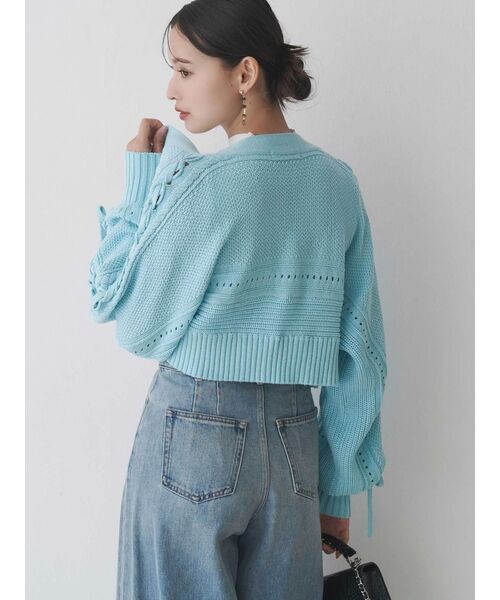 MERCURYDUO(マーキュリーデュオ)の「ショルダーレースアップカーデ(カーディガン/ボレロ・レディース・オフホワイト/ブルー/イエロー/ブラウン・FREE)」の15枚目の写真