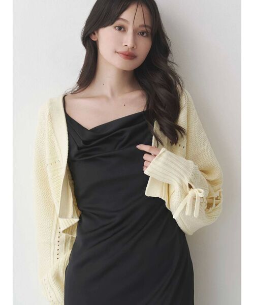 MERCURYDUO(マーキュリーデュオ)の「ショルダーレースアップカーデ(カーディガン/ボレロ・レディース・オフホワイト/ブルー/イエロー/ブラウン・FREE)」の18枚目の写真