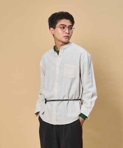 THE BOLDMAN(U {[h})Flannel Bandcollar Shirts / tlohJ[Vc(Vc/uEX)