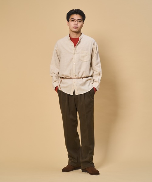 Flannel Bandcollar Shirts / フランネルバンドカラーシャツ（シャツ