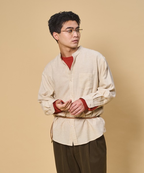 Flannel Bandcollar Shirts / フランネルバンドカラーシャツ（シャツ