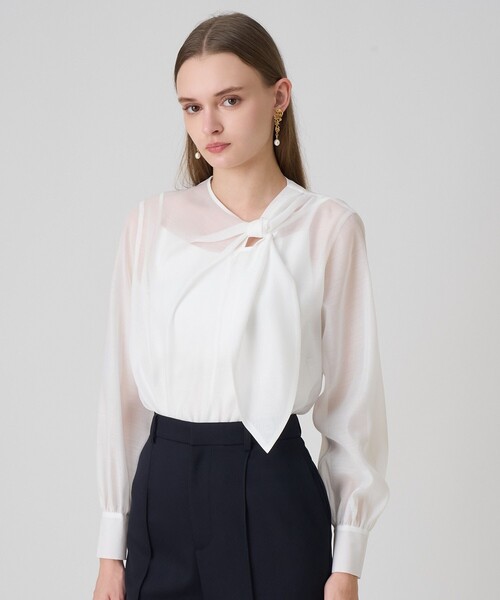 オーガンジーツイストボウブラウス（シャツ/ブラウス）｜ANAYI（アナイ