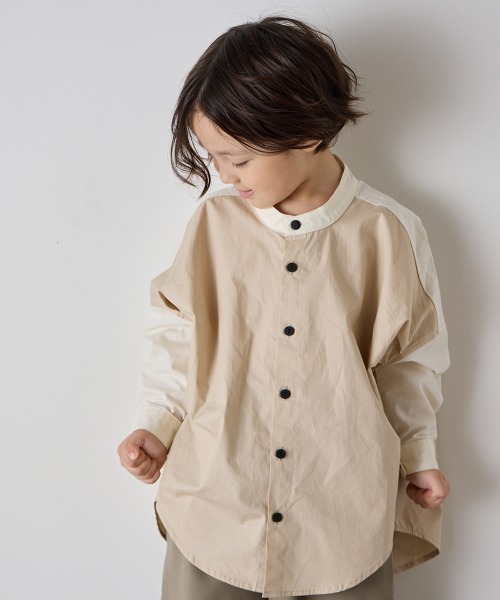 riziere(リジェール)の「ピュアコットンバンドカラーシャツ(ボタン取り外し対応)(シャツ/ブラウス・キッズ・アイボリー・90/100/110/120/130/140/150/160)」の12枚目の写真