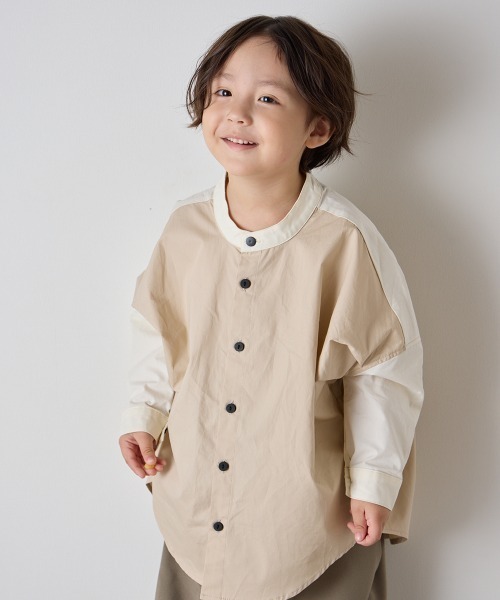 riziere(リジェール)の「ピュアコットンバンドカラーシャツ(ボタン取り外し対応)(シャツ/ブラウス・キッズ・アイボリー・90/100/110/120/130/140/150/160)」の13枚目の写真