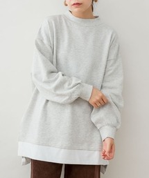 裏起毛レイヤード風ハイネックトレーナー