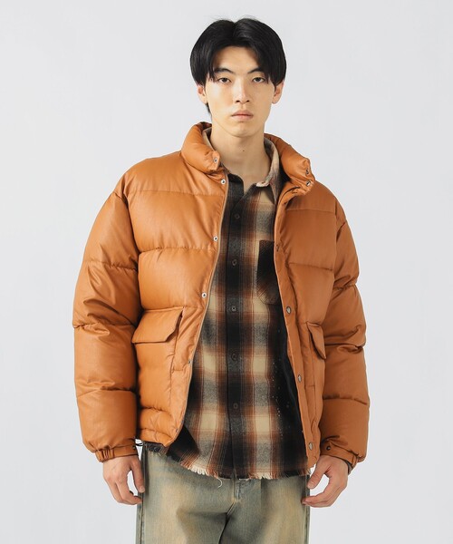激渋 スペイン製 レザー ニット 切替 ブルゾン 茶色 中綿 フェイクレザー 中綿 ブルゾン（ブルゾン）｜BEAMS HEART（ビームス