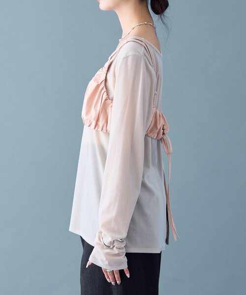 セール】【前後2way着用可能◎】ギャザービスチェ SETトップス（T