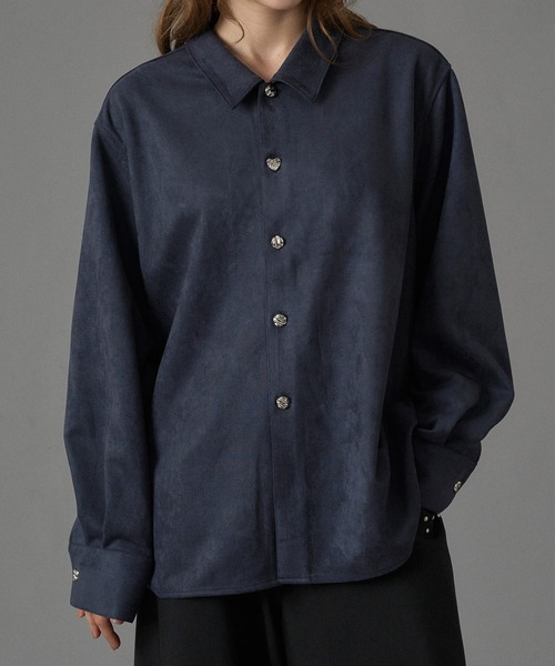 SILVER BUTTON LONG SLEEVE SHIRT / シルバーボタンロング