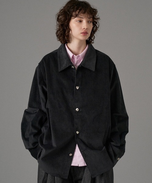 SILVER BUTTON LONG SLEEVE SHIRT / シルバーボタンロング