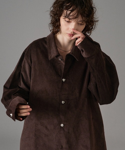 SILVER BUTTON LONG SLEEVE SHIRT / シルバーボタンロング