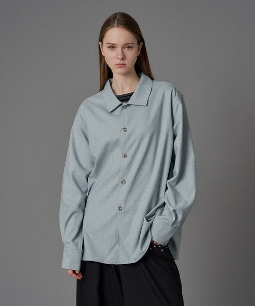 ONCILY（オンシェリー）の「SILVER BUTTON LONG SLEEVE SHIRT / シルバーボタンロングスリーブシャツ（シャツ/ブラウス・メンズ・ブラウン/ダークブラウン/ネイビー/ブラック/オフホワイト/ブラック系その他/ブルーグリーン/ダークグレー/ブラウン系その他/ネイビー系/アイボリー/ブルー/ブルー系その他/ホワイト系その他・SMALL/MEDIUM/LARGE）」の12枚目の写真